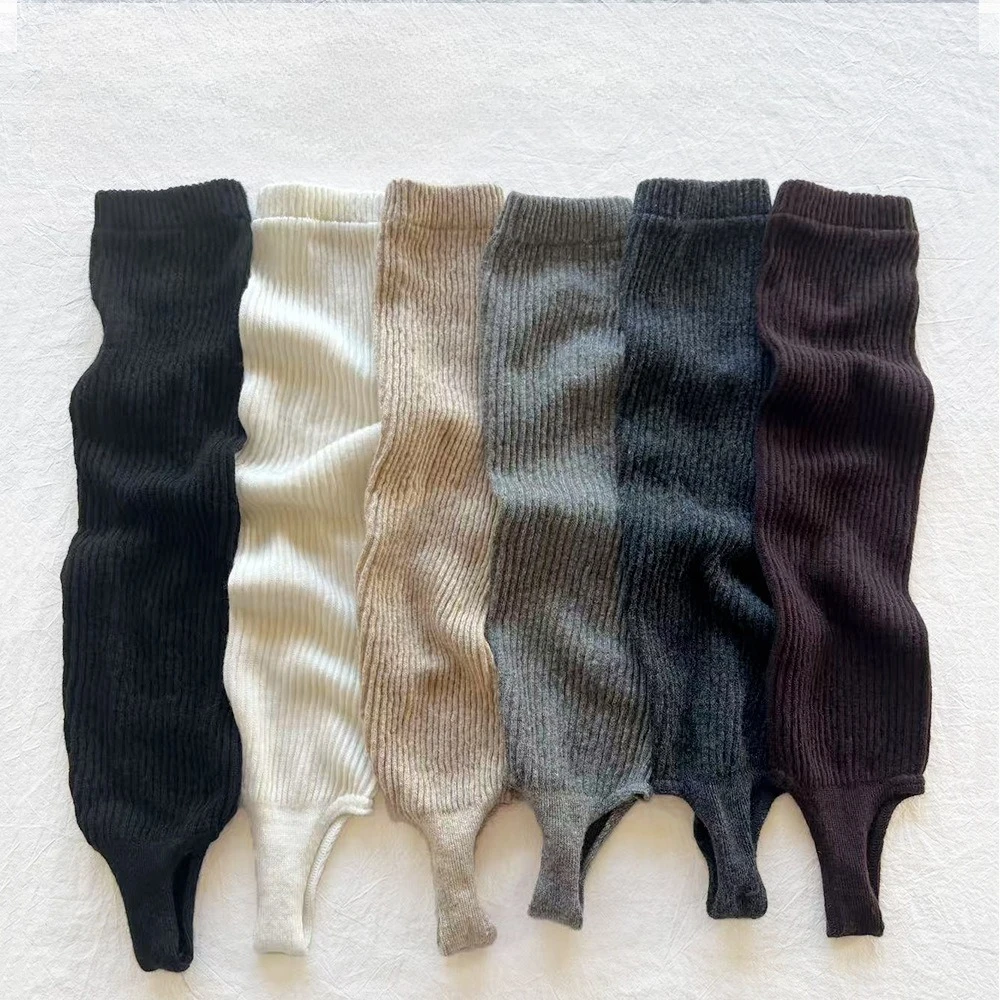 Women's Cashmere Leg Warmers Open Toe Slimming Long Boot Socks for Yoga Ballet Dance Winter​ Blend Slouchy Heel Ankle Footed