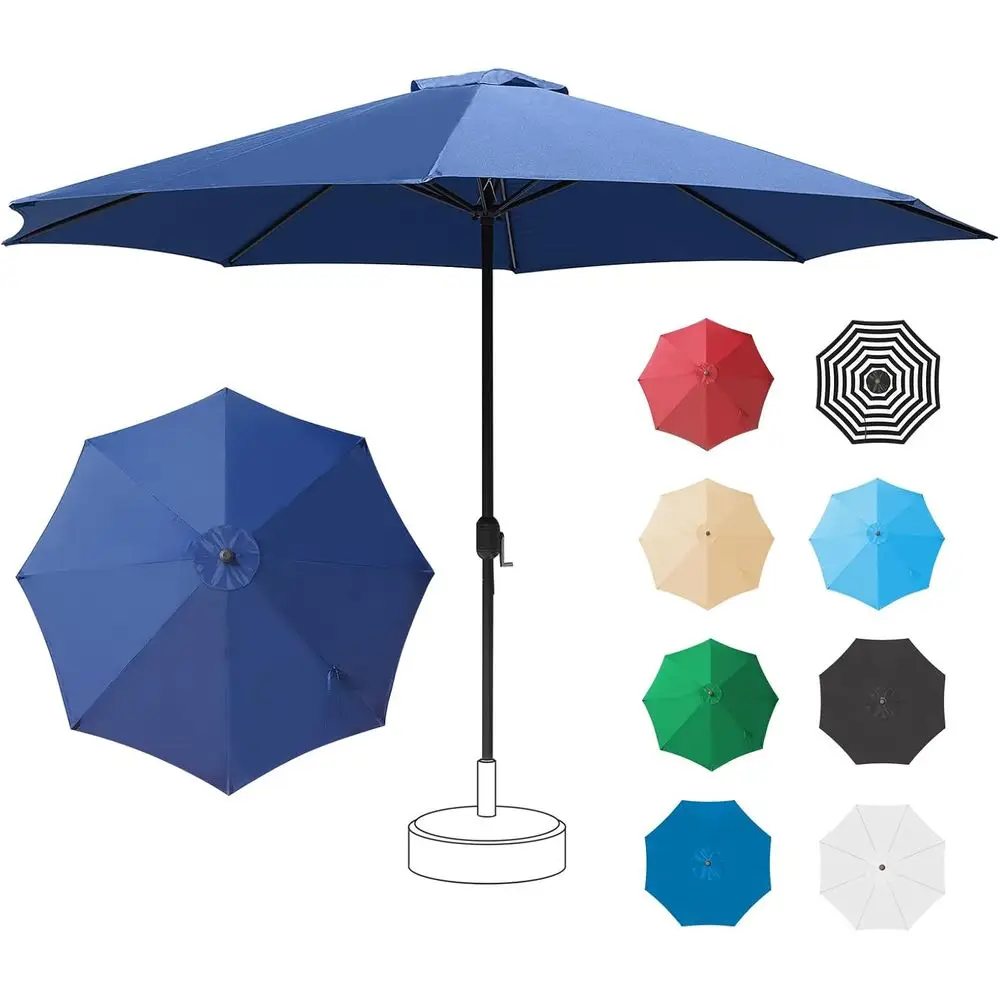 

11-Foot Outdoor Patio Umbrella with 8 Ribs, UV Protection, Waterproof, Rust-Resistant for Garden, Deck, Backyard, Pool, and Comm