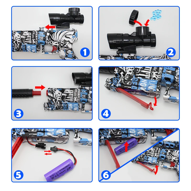 電気ゲルボールブラスターおもちゃの銃,金属仕上げ,充電式,高速,夏のギフトに最適,m4専用,2024