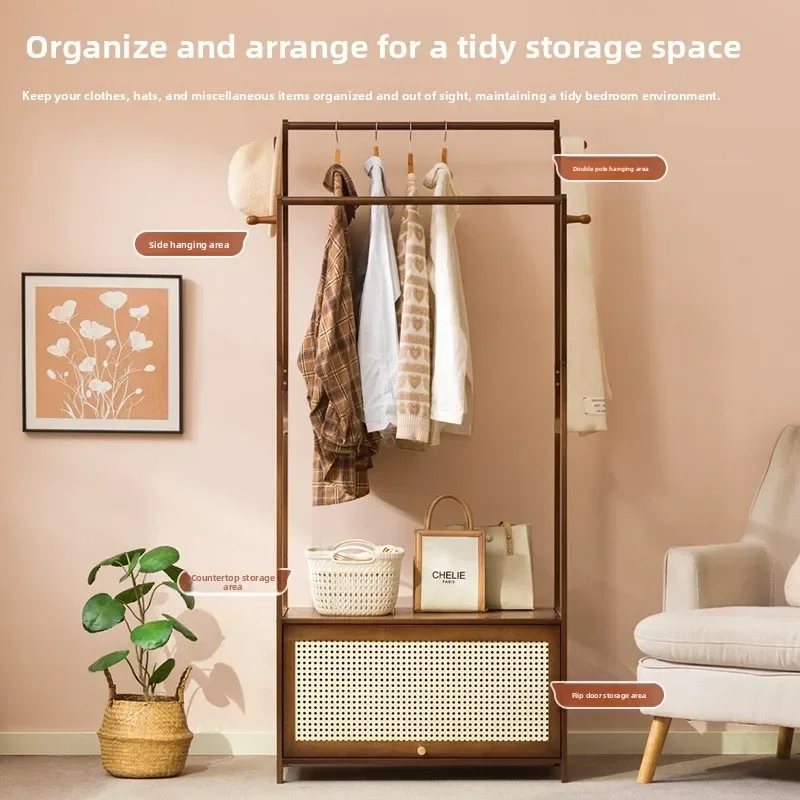 New model Coat rack Hanging hanger Floor-to-ceiling bedroom Household room Indoor double pole drying clothes Simple hanger