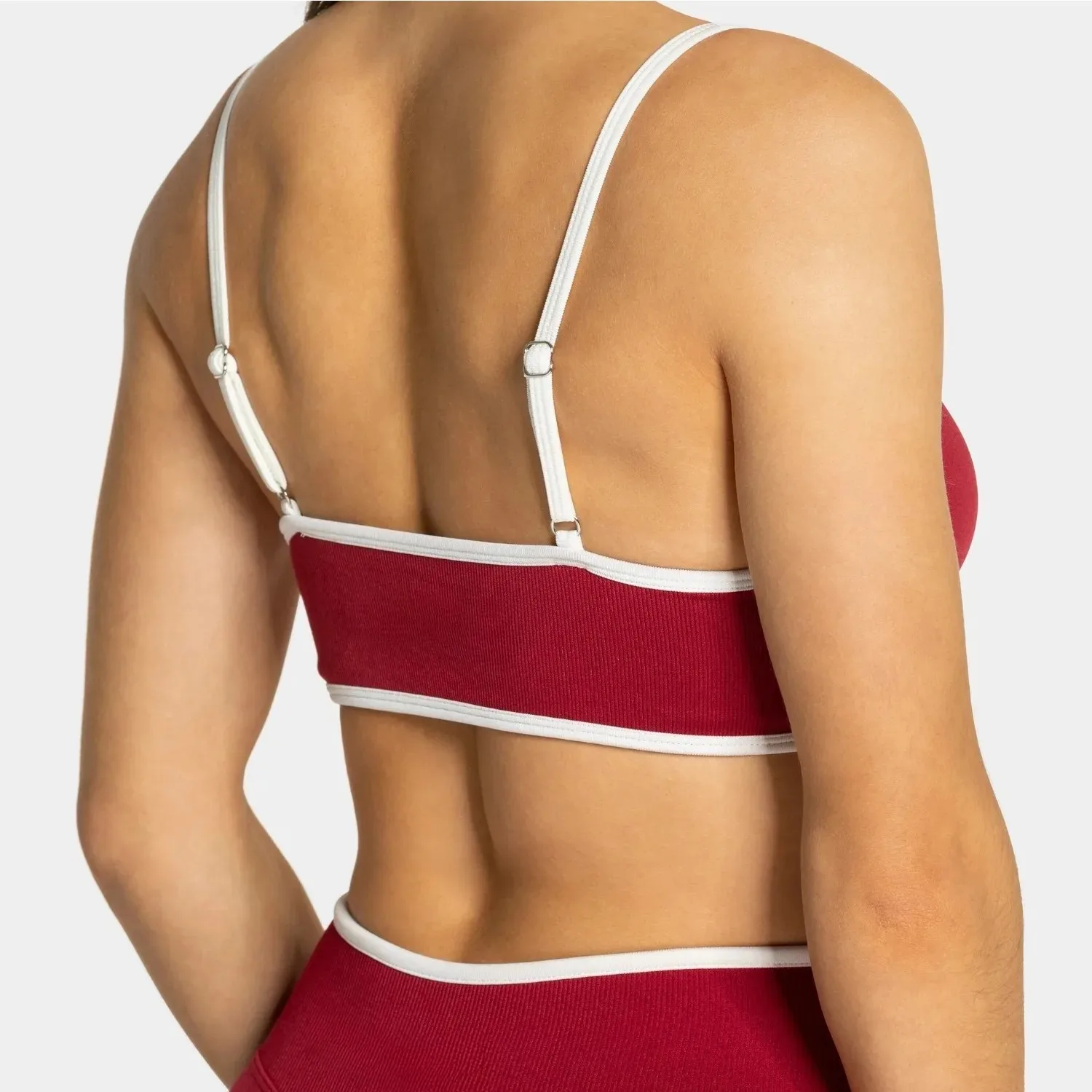 Summer Women's Solid Color Gym Sports Bra Sexy Backless Knitted Bra with Chest Cushion Suspender Bra Yoga Fitness Top image 4