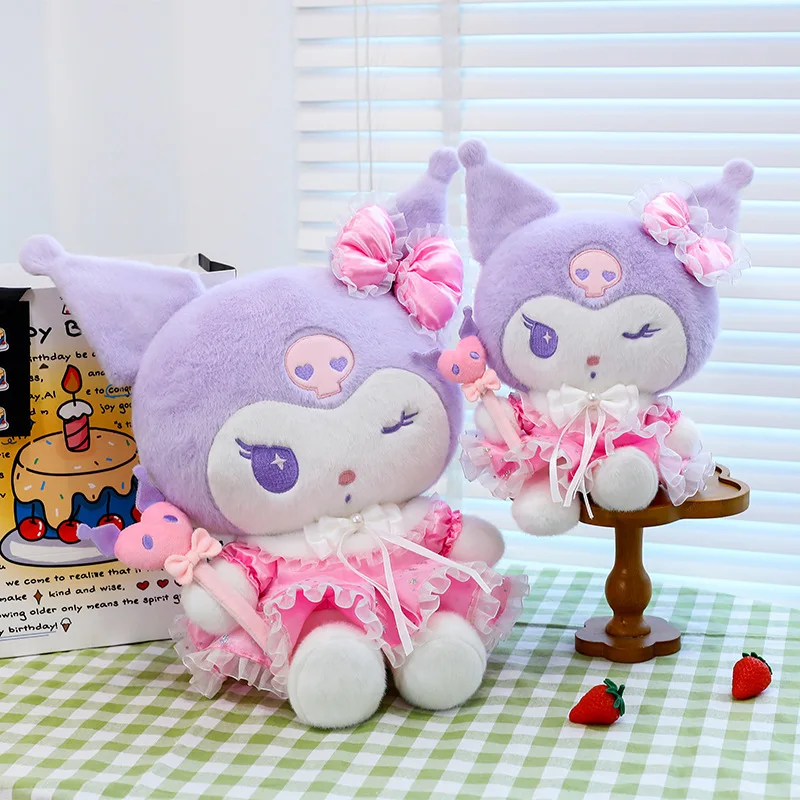 

Sanrio Kawaii 25-45cm Pink Skirt Kuromi Series Doll Lolita Phoenix Lollipop Kuromi Plush Toy The Most Beautiful Gift for Girls