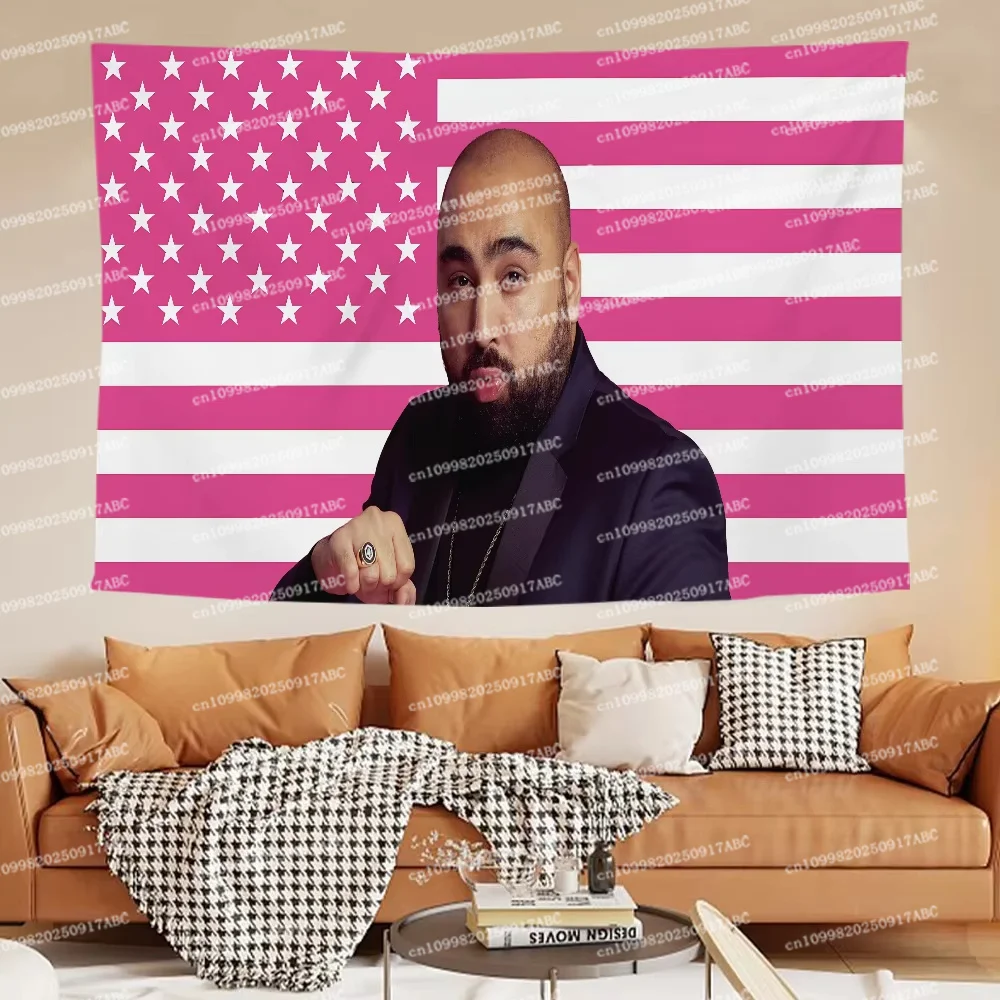 ديكورات الولايات المتحدة الأمريكية الممثل عمر آدم العلم لتعليق الأعلام الزخرفية غرف ديكور المنزل أعلام ولافتات ديكور القماش نسيج المنزل #5