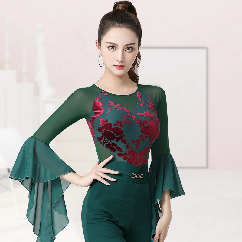 

2022 New Latin Dance Leotard Women/Girls/Lady New Sexy Salsa Ballroom Tango Cha Cha Rumba Samba Latin Top