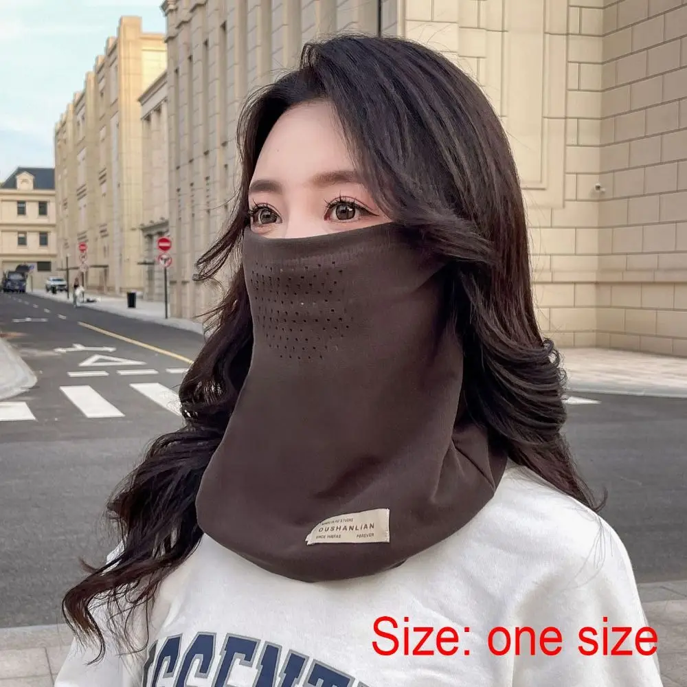 Fashionable Plush Neck Gaiter Keep Warm Solid Color Cold-proof Collar Face Cover For Autumn Winter