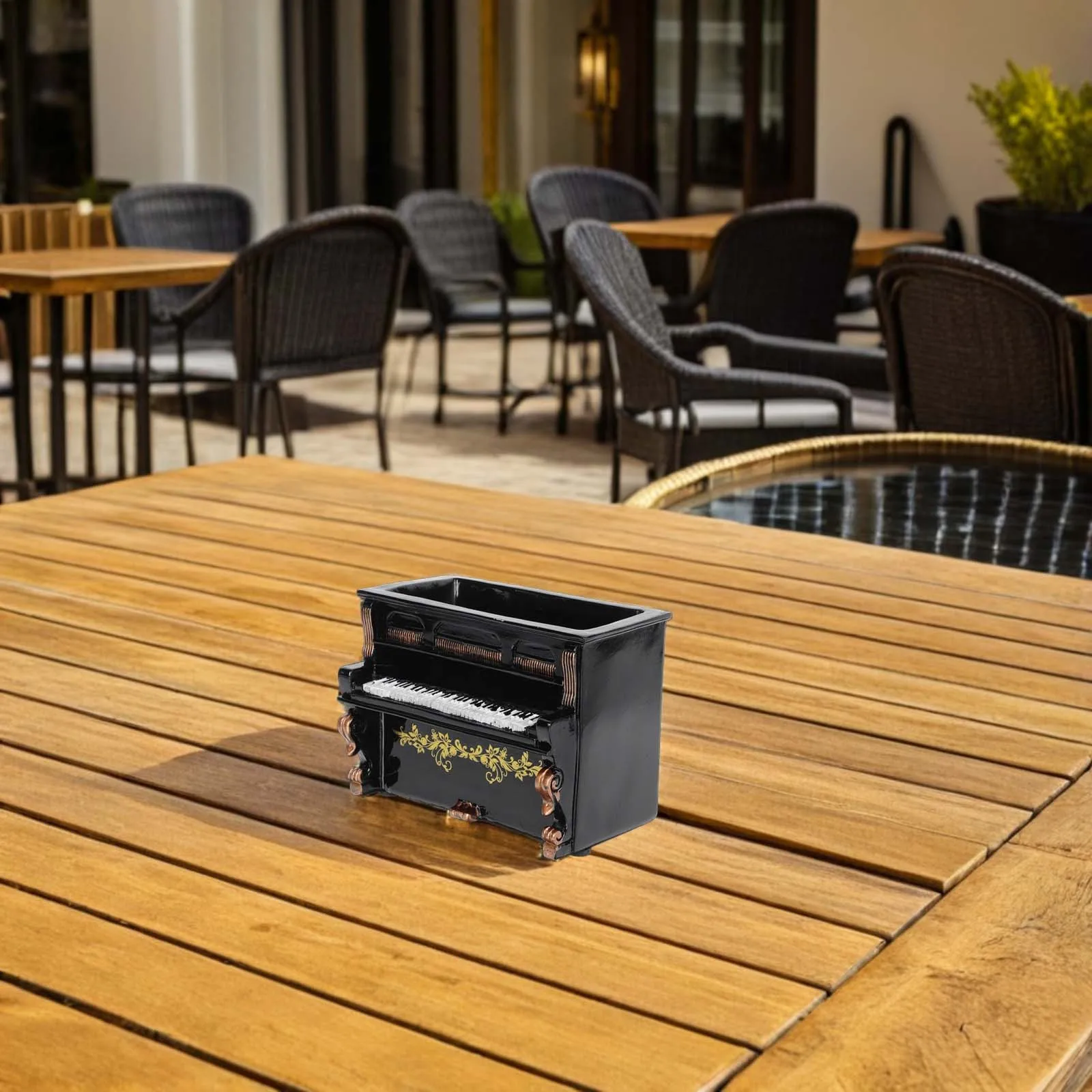 

1Pcs Resin Piano Flowerpot Mini Decorative Plant Pot Vintage Style Succulent Cactus Planter Desktop Home Decoration Container