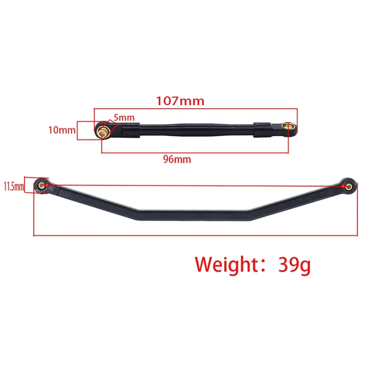 Barra de dirección de Metal para coche teledirigido, varilla de enlace Servo para AXIAL RBX10 Ryft 1/10 RC Crawler, piezas de actualización, accesorios, Plata