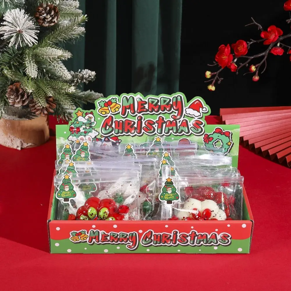 Amassar natal gato pata squeeze brinquedos boneco de neve lento rebote dos desenhos animados donut brinquedo 3d artesanal árvore de natal pitada brinquedo