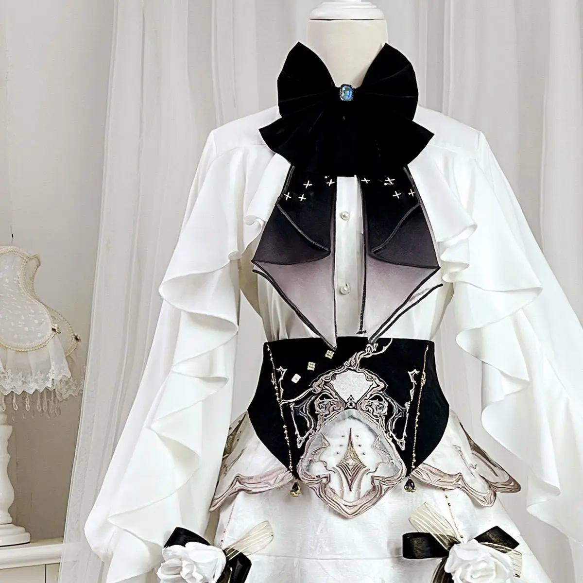 

Elegant Lolita Dress Set - Spring Gothic Cosplay Costume with Blouse Skirt (Long/Short) & Corset Waistband Lolita Clothes