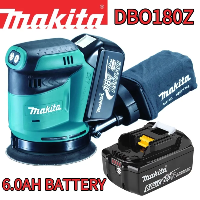 

Original Makita DBO180Z Cordless Disc Sander 190W Power 123mm Pad Compact Design Low Gravity for Wood Sanding and Polishing
