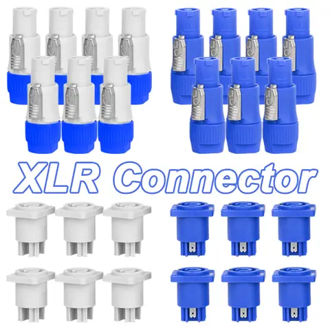 5/20Pcs AC 전원 플러그 3 핀 AC 전원 소켓 XLR 커넥터 (LED 스크린 무대 조명 용 잠금 터미널 포함)