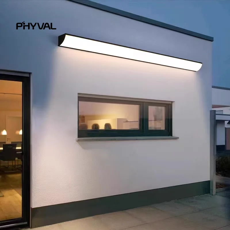 Modern LED wall lamp black/white patio porch aisle waterproof LED wall lamp long simple bedroom living room loft wall lamp light