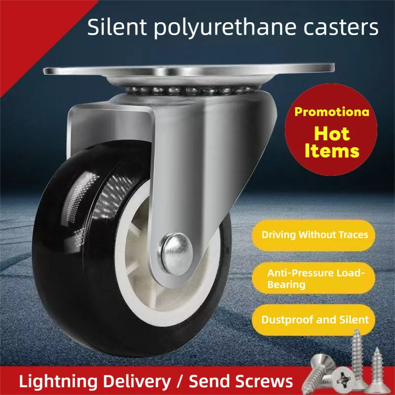4Pcs/Lot 1-3inch Furniture Caster PVC Red Universal Wheel Swivel Caster Roller Wheel For Platform Trolley Accessory
