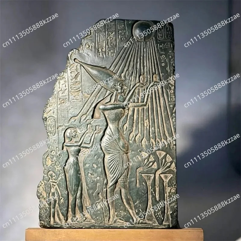Reproduction of ancient Egyptian statue Atun Akhnatun historical relief art teaching aids home table decoration ornaments