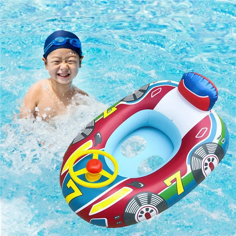 Inflatable Baby Swimming Rings Seat Floating Sun Shade Toddler Swim Circle Fun Pool Bathtub Summer Beach Party Water Toys