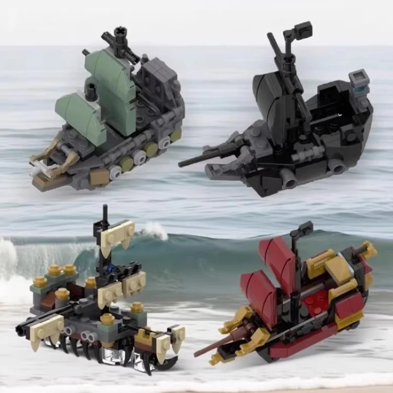 

MOC креативный дизайн, мини-пиратский парусник, набор строительных блоков, тихая Мэри, черная модель корабля, детская сборная игрушка, подарок на день рождения