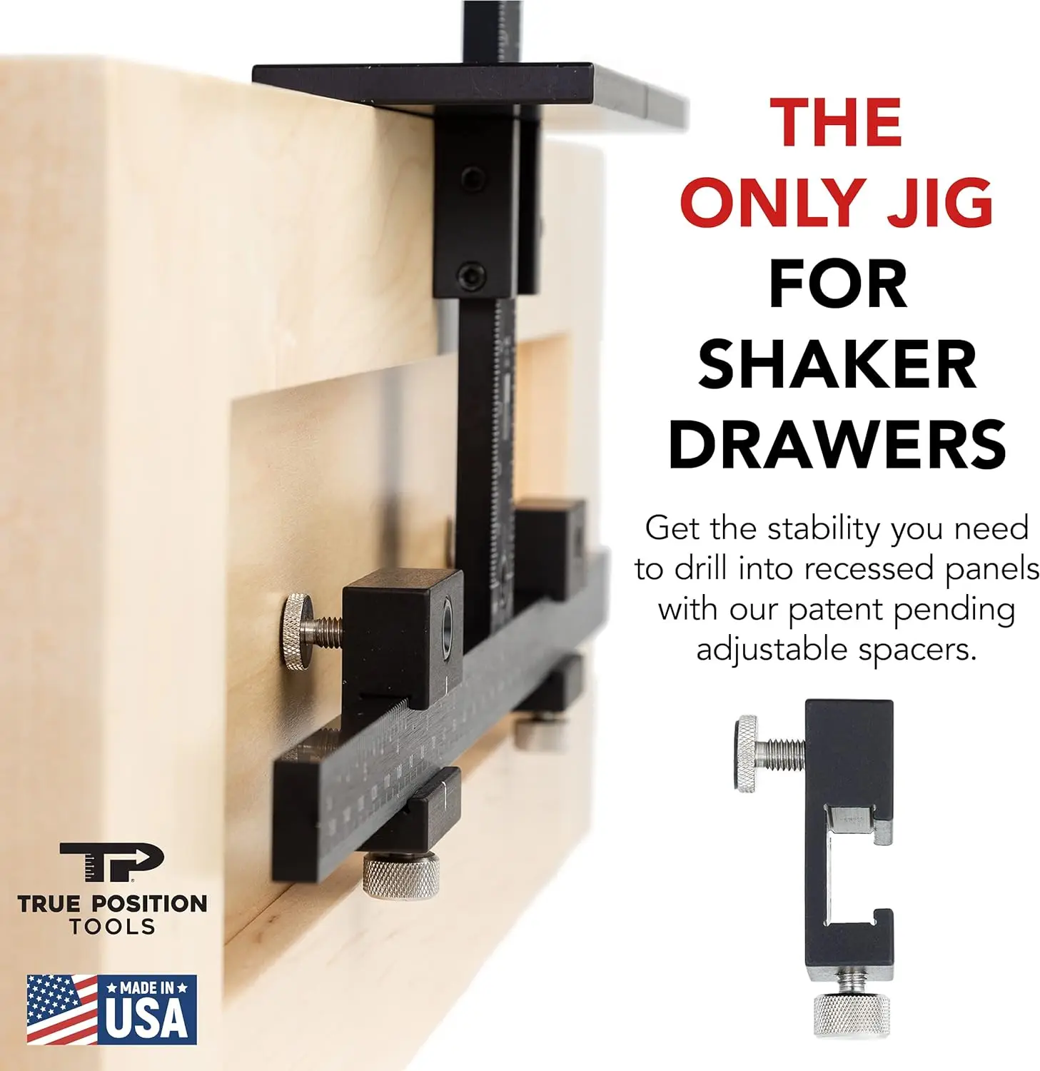 PRO Cabinet Hardware Jig-installa maniglie e manopole anteriori del cassetto più velocemente-Made in USA-calibrato a mano