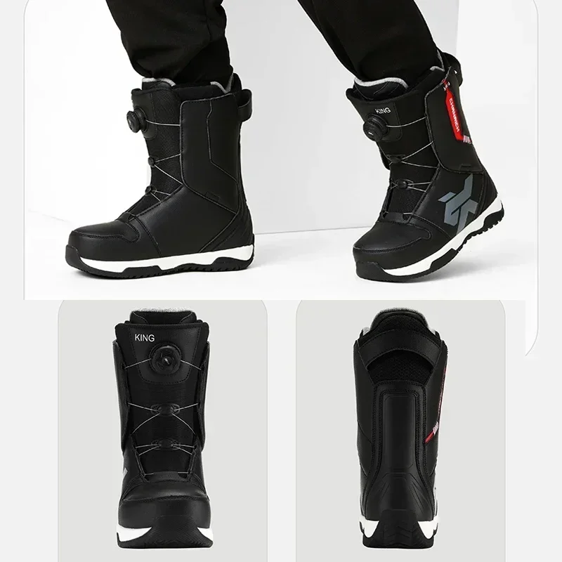 New 2025 Adult Ski Shoes Men Women Snow Boots Thermal Skiing Equipment Warm Boots Wire Buckle Models Fast Wear Snowboard Shoes