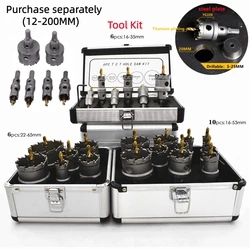 6pcs/10pcs/Set 12-190mm 1pc Drilling crown for metal TCT Hole Saw Carbide Metal Stainless steel thick plateCore Drill Bit Cutter