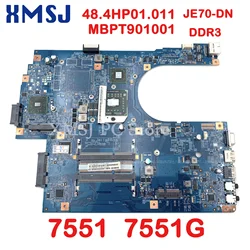 XMSJ For Acer Aspire 7551 7551G Laptop Motherboard JE70-DN 48.4HP01.011 09929-1 MBPT901001 DDR3 Socket S1 Free Cpu Fully Tested