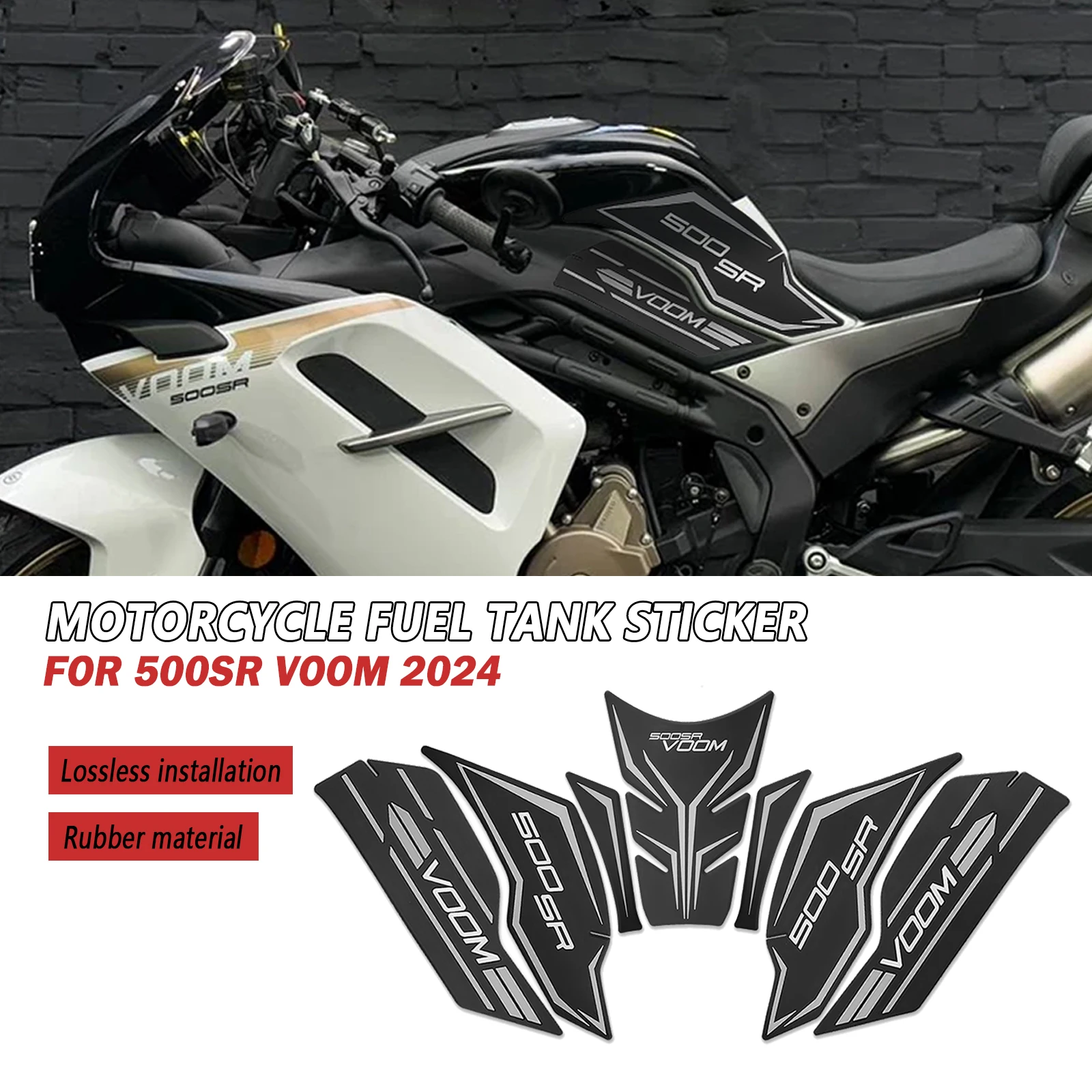 

FOR CFMOTO 500SR VOOM 2024 Fuel Tank Sticker Motorcycle Tank Pad Oil Gas Tank Protector Cover Decal Decoration SR500 VOOM