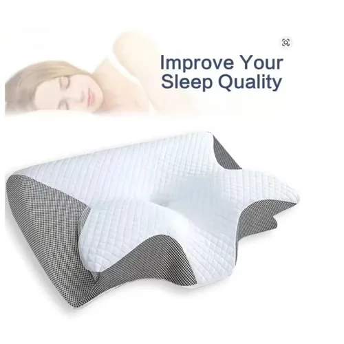 Nueva almohada de espuma viscoelástica en forma de mariposa para uso doméstico, protege las vértebras cervicales y ayudar al sueño con rebote lento