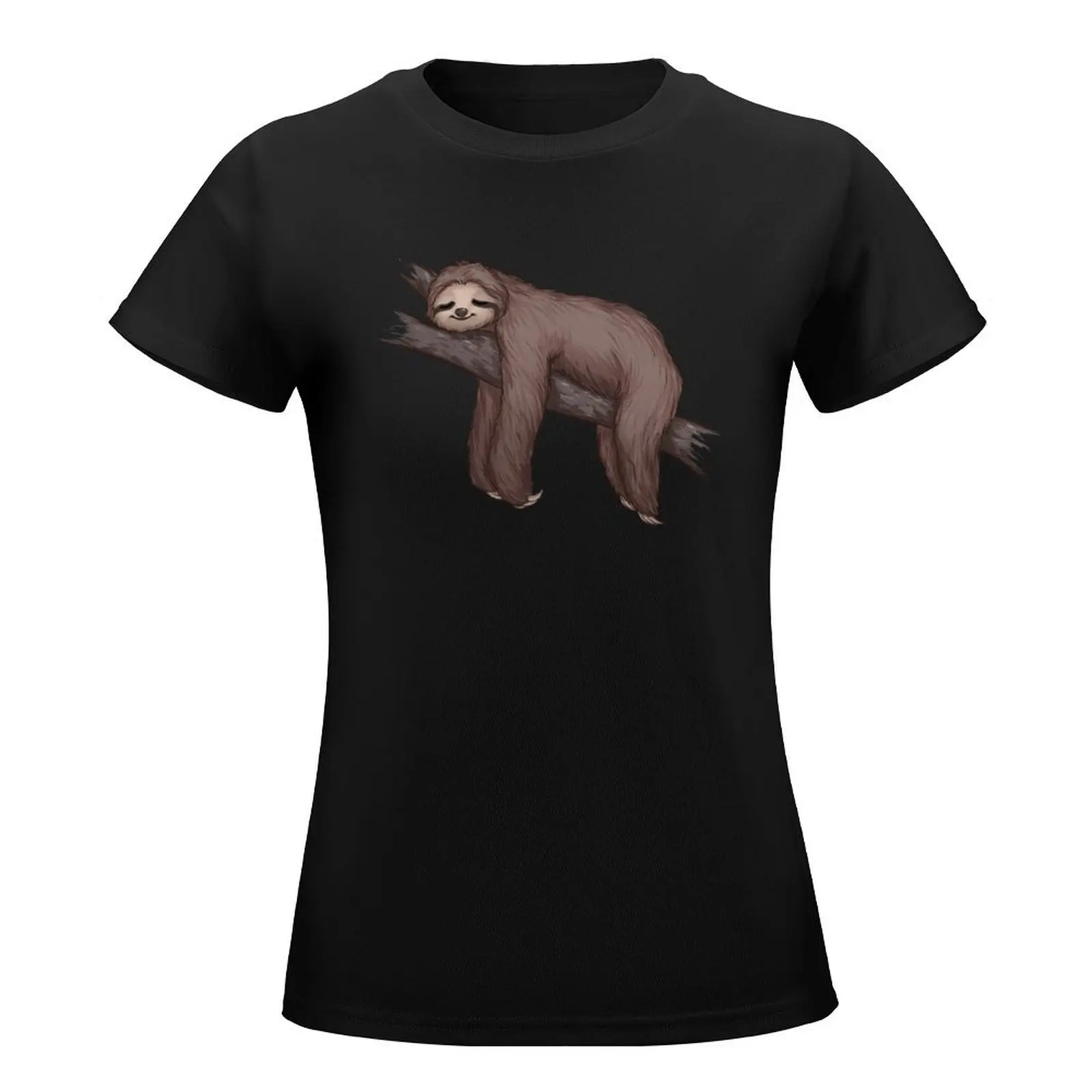 Sleepy Sloth T-Shirt Aesthetic clothing cute tops female Short sleeve tee tops Women