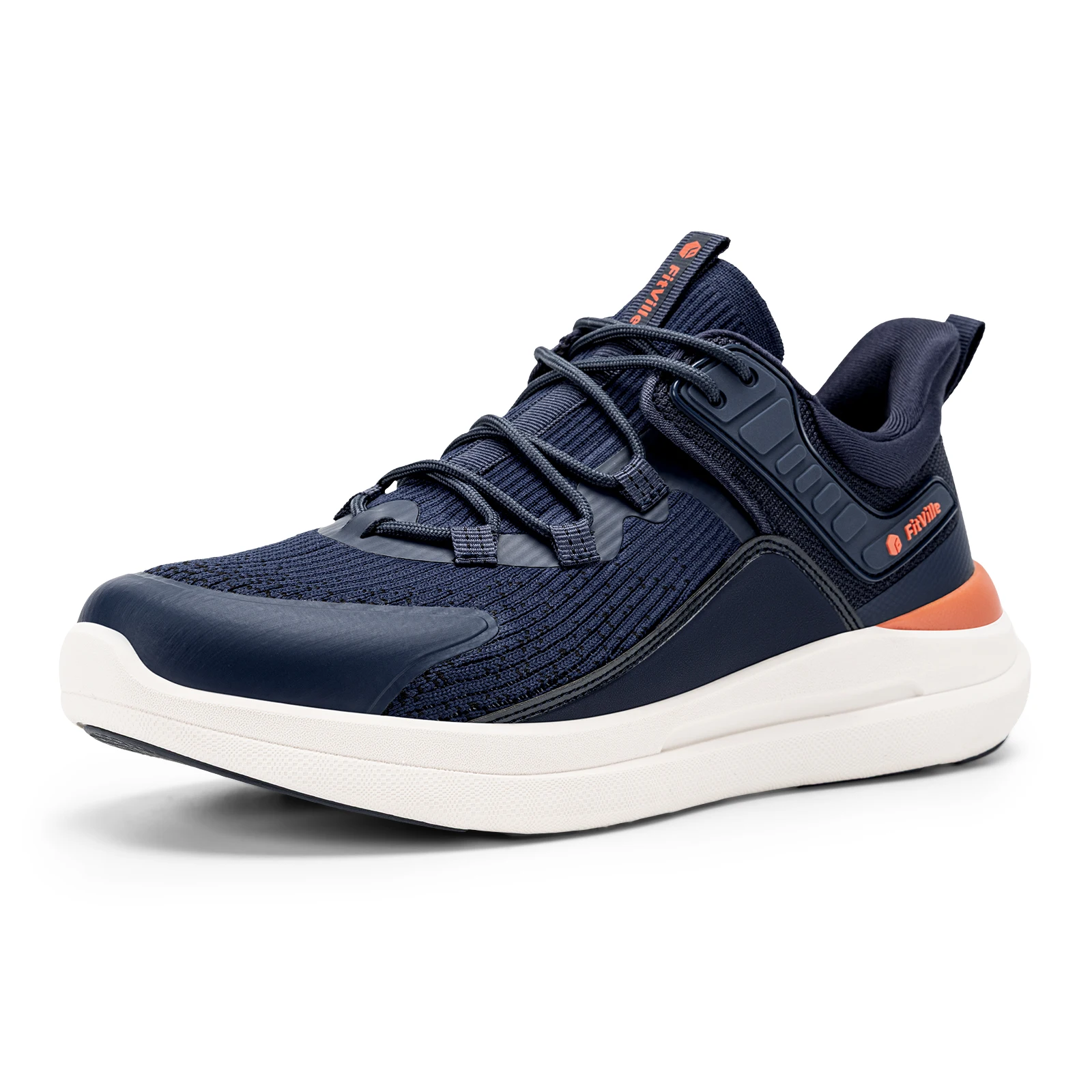 FitVille Wide Toe Men's Walking Shoes Cushioned Gym Sports Sneakers Comfort Arch Support Plantar Fasciitis Swollen Foot Bunion