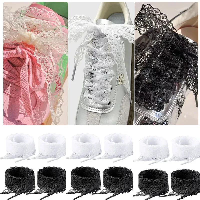 

Женские шнурки, 1 пара, милые плоские кружевные шнурки для обуви, парусиновые повседневные кроссовки, необычные шнурки для обуви для девочек, аксессуары для обуви