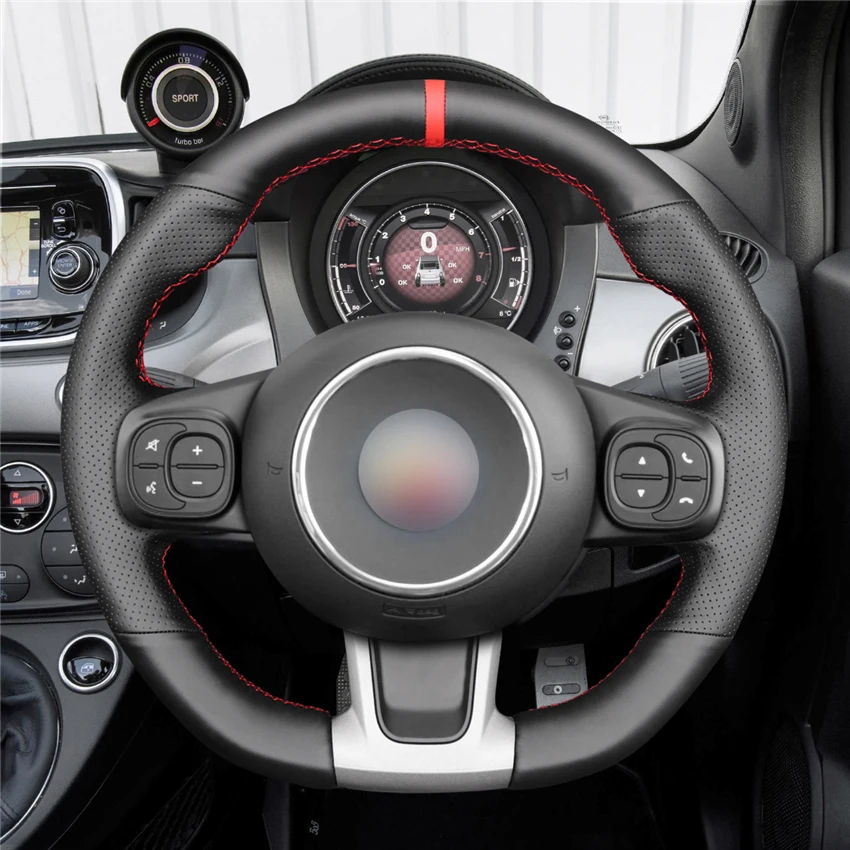 

Braiding on The Steering Wheel for Abarth 595 595C 695 695C 2016-2021 Fiat 500 500C Hand-sewing Cover Hand Sew Wrap