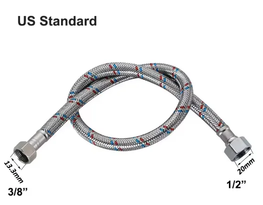 Stainless Steel Braided Flexible Water Hose 20/40/60/80/100cm 1/2