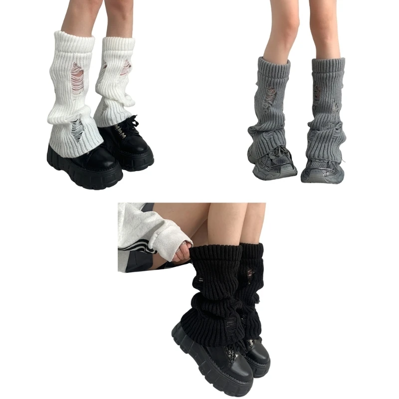 

Womens Lolitas Ribbed Knitted Long Socks Leg Warmers Harajuku Japanese Lovely Boot Socks Winter Ankle Heap Socks Gifts