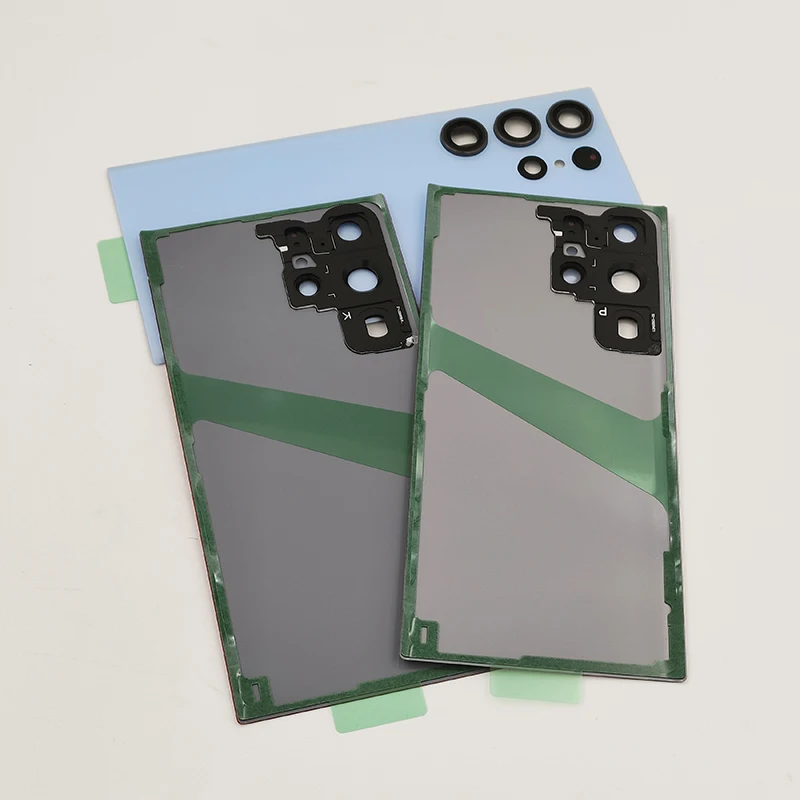 For Samsung Galaxy S23 Ultra 5G S918 Battery Cover Rear Door Housing Panel Repair Parts & Camera Lens Frame