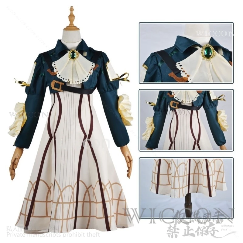 Anime Violet Garden Cosplay Violet Kostüm Retro Kleid Lolita Cos Perücken Schuhe Full Set Für Frau Mädchen Halloween Weihnachten Angepasst