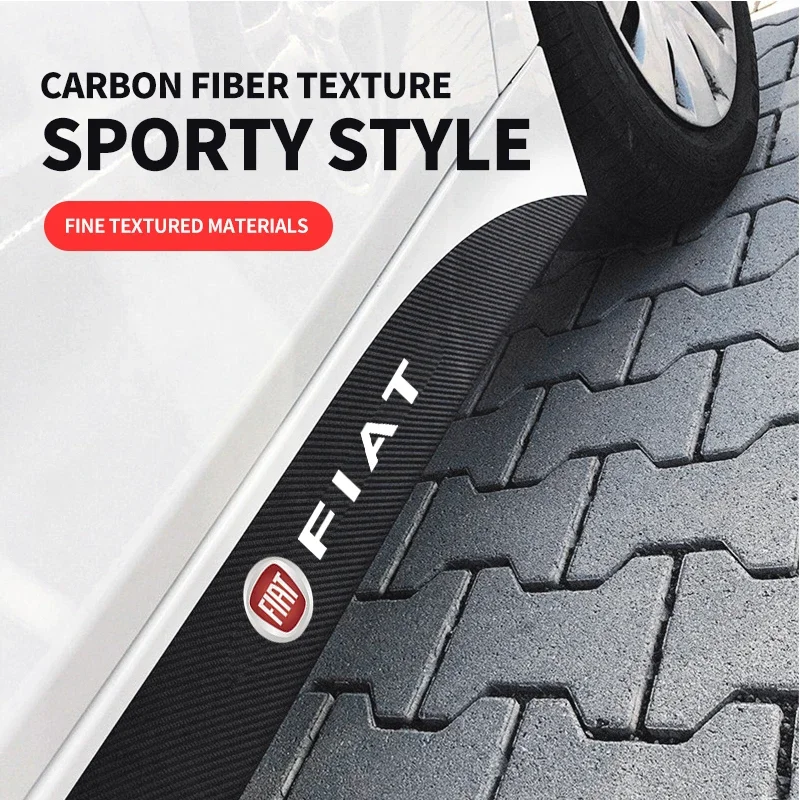 2x Car Door Side Skirt Sill Stripe Carbon Decals Accessories For Fiat 500 Ducato Pondo Punto Panda FR Abarth Doblo Stilo Bravo