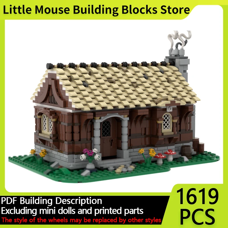 

Medieval Castle Model MOC Building Bricks Village Living Cottage Modular Technology Gifts Holiday Assemble Children Toys Suit