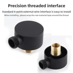 Matt Black or Brushed Gold or Gray Water Outlet Spout Solid Brass Concealed Shower Plumbing Hose Connector