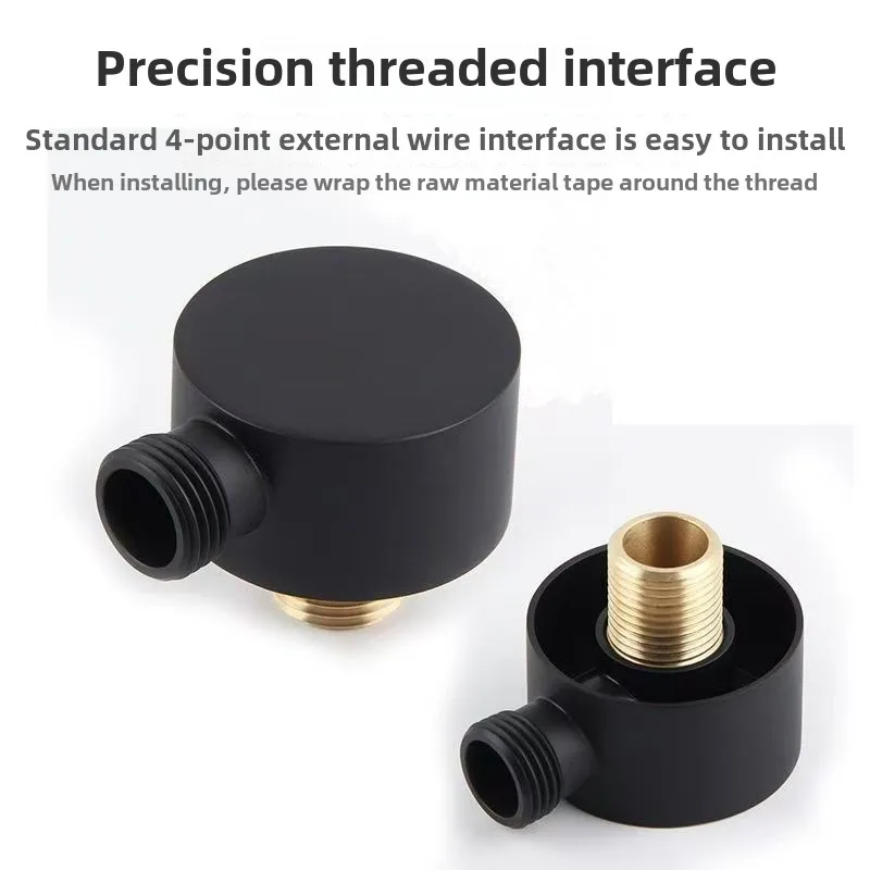 Matt Black or Brushed Gold or Gray Water Outlet Spout Solid Brass Concealed Shower Plumbing Hose Connector