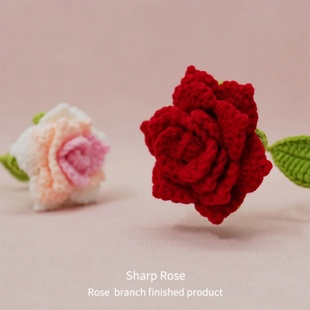 One set simulation rose - home flower arrangement finished finished pointy rose Creative hand-woven simulation flower bouquet ma