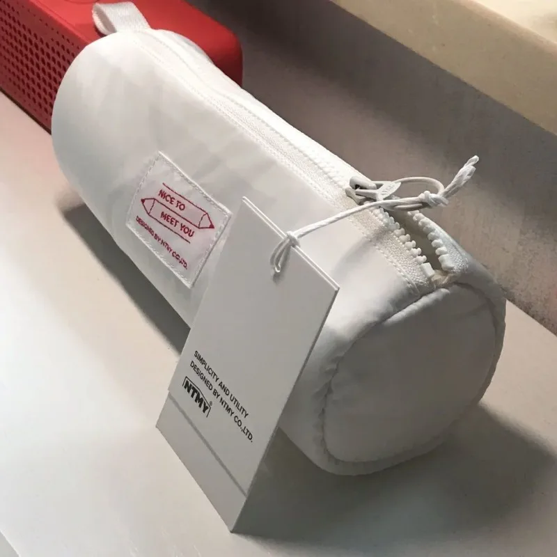 

Белый пенал в корейском стиле, портативный однотонный пенал, школьные принадлежности, ящик для хранения канцелярских принадлежностей, сезон возвращения в школу