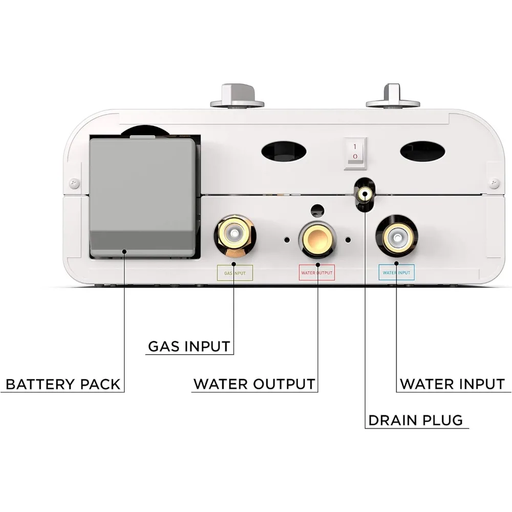 Aquecedor de água exterior portátil, L5 1.5 GPM