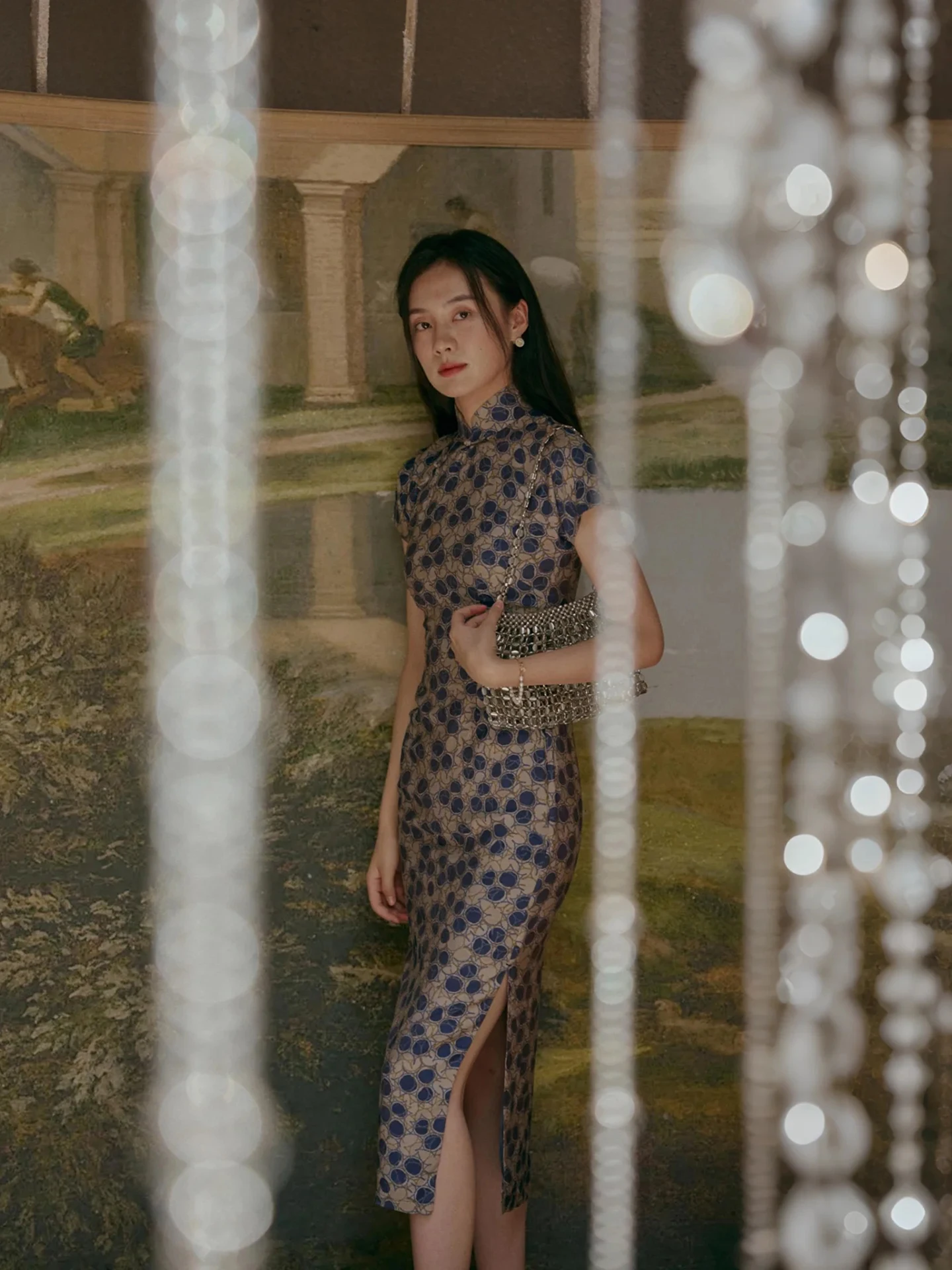 

Винтажная повседневная рубашка с коротким рукавом и пуговицами в гонконгском стиле, шелковая, однотонная.