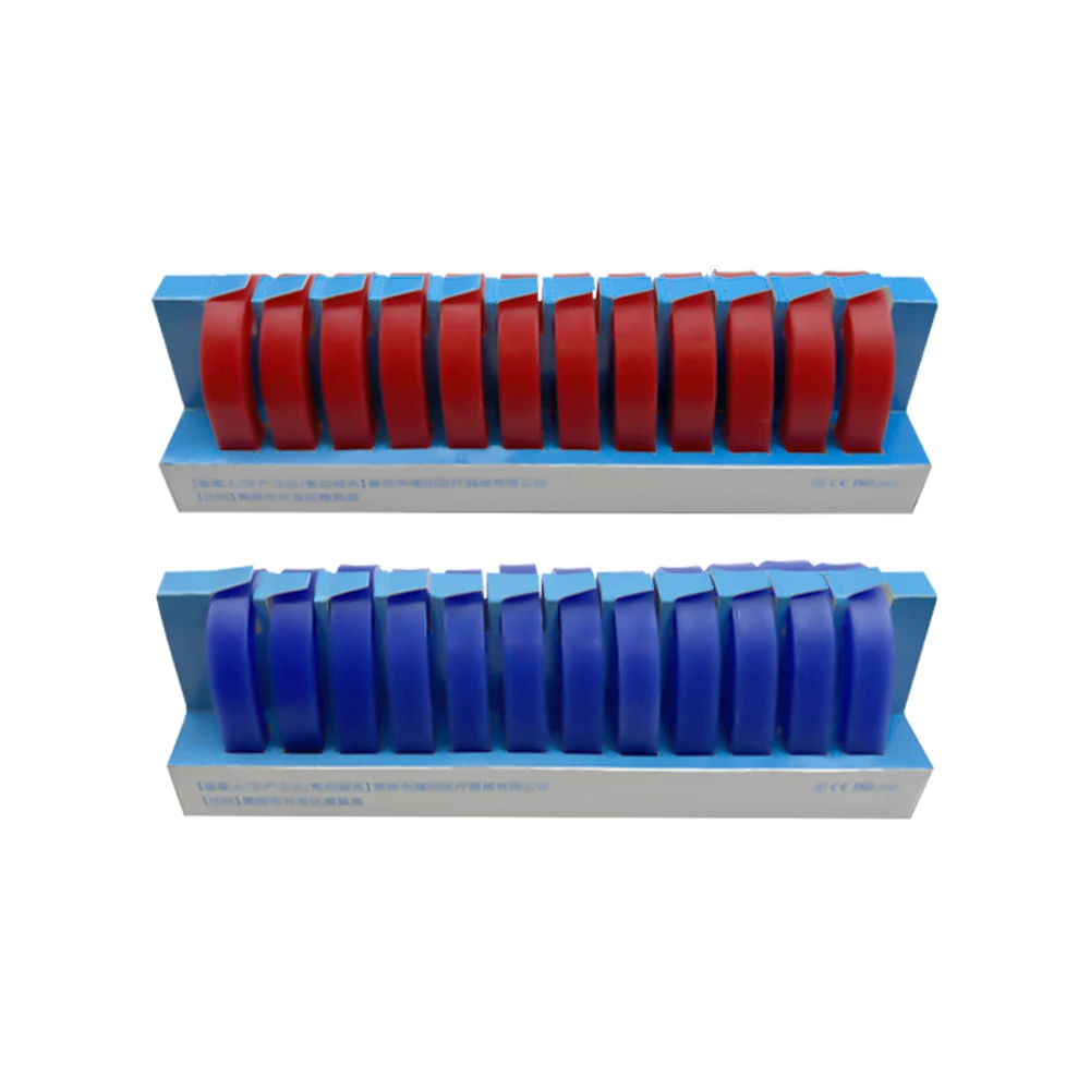 12pcs Dental Lab Base Plate Wax U-Shaped Wax Occlusal Rim Casting Bite Block Red Blue Hard Soft Wax Block Dentistry Materials