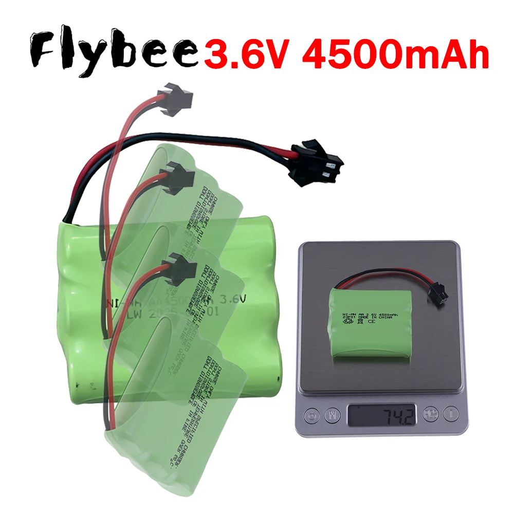 

Upgrade 4500mah 3.6V Ni-MH Battery Pack, AA Nimh 3.6v Rechargeable Battery, With SM Plug For Rc Electric toys Cars Trucks Parts