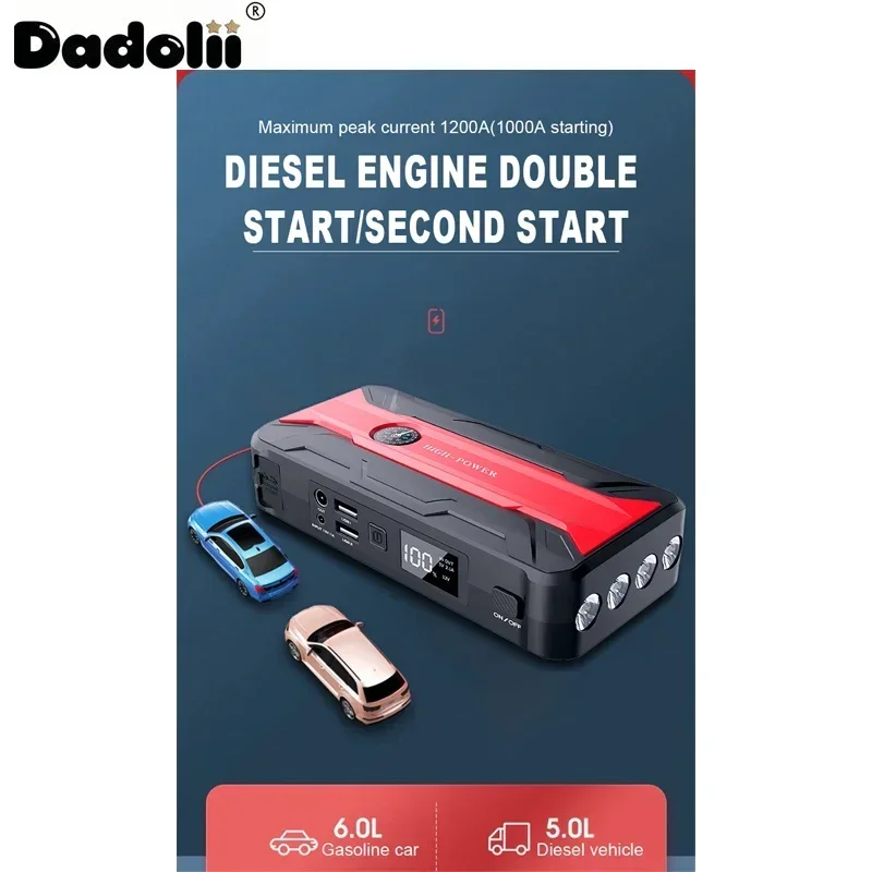 Car Jump Starter Starting Device Battery Power Bank 12V38000mAh Jumpstarter Auto Buster Emergency Booster Car Charger Jump Start