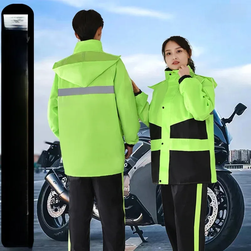 Double Layer Raincoat Motorcycle Rain Suit Oxford Clothes Full Body Waterproof Rainwear for Adult Electric&Moto Bike Equipment