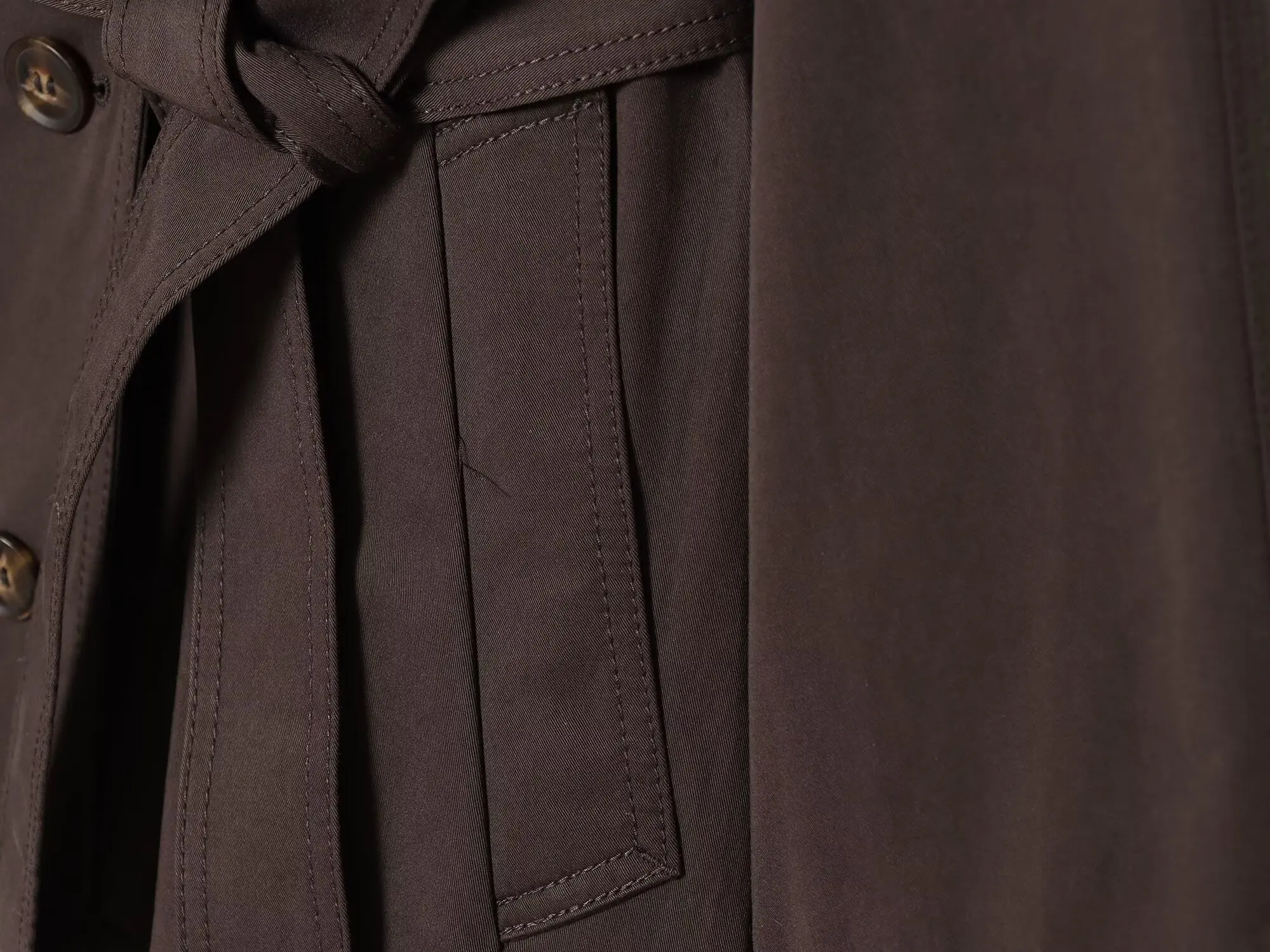 BSAY 2026 Minimalistischer Pendler-Damen-Kurzmantel mit Revers, Schulterklappen, Selbstbindegürtel, Lässige Langarm-Windjacke – Detail 5