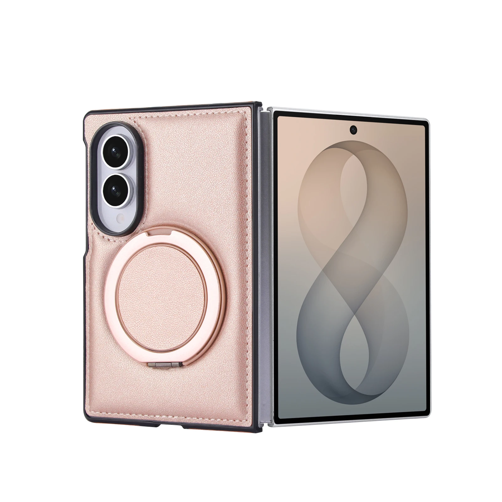 Tempered Glass Screen - 360 Rotating Magnetic Stand Leather Case