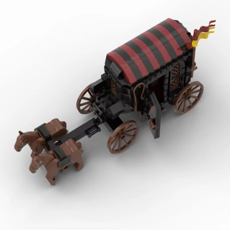 Spot MOC-127645 310 pz piccole particelle assemblaggio blocchi di costruzione castello medievale decorazione carrello modello giocattolo
