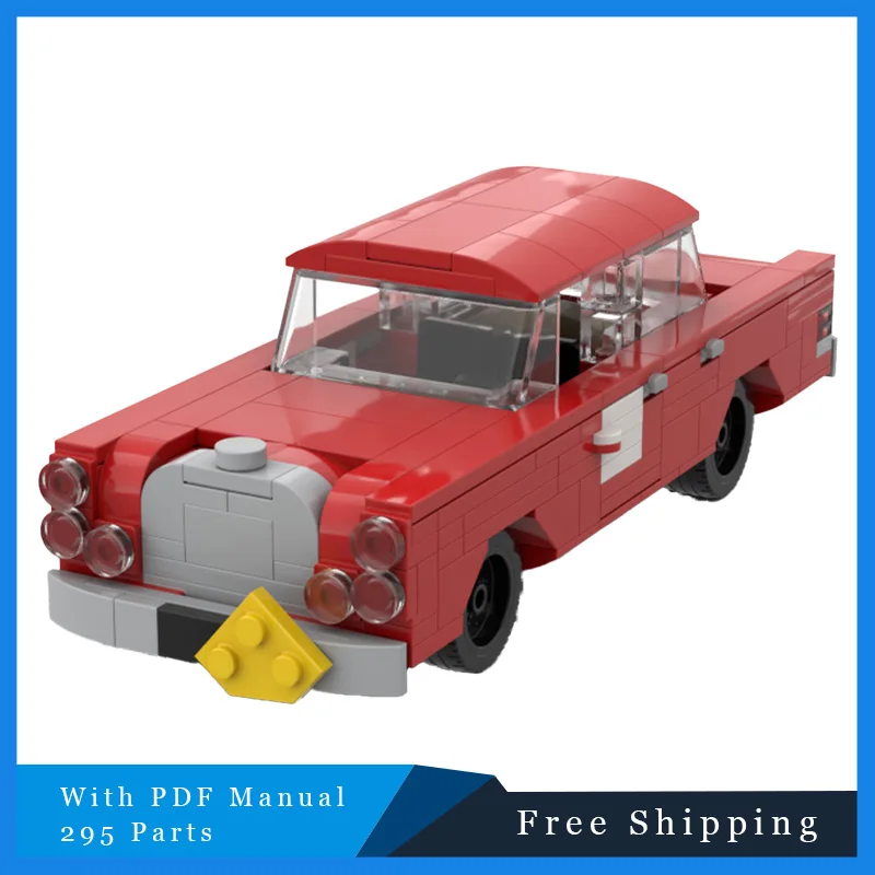 

295 деталей, город, знаменитый, крутой, красный, технический раллийный автомобиль, сборка, строительный блок, классический скоростной автомобиль, кирпичи, подарок на фестиваль для мальчиков